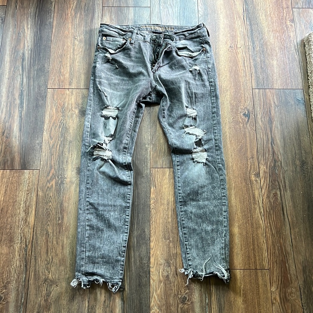 American Eagle Black Ripped Jeans, Extreme Flex size 33x30